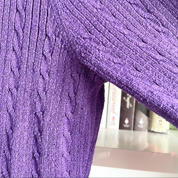 Laura Scott Petite Cable Knit Cardigan Sweater PM - Picture 7 of 16